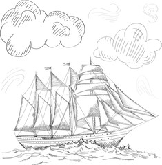 Ship trip/travel. Seascape