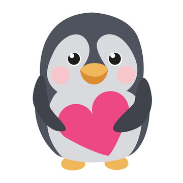 Cute Penguin With Heart