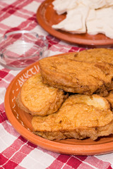 French toast fried on the eggs