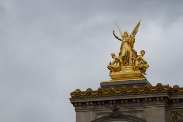 Detail of Palais or Opera Garnier & The National Academy of Music in Paris, France