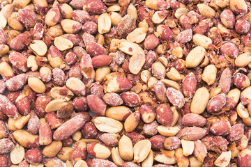 Peanuts, salted, baked, as background