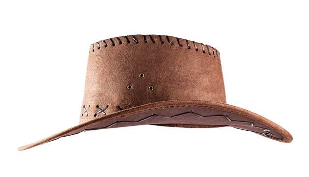 Leather cowboy hat shot side