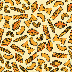 Pasta seamless pattern. Vector illustration