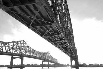 Twin Bridges over River