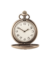 Beautiful pocket watch isolated on white