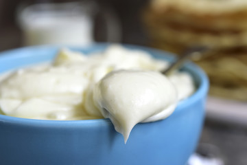 Fototapeta na wymiar Vanilla milk custard.