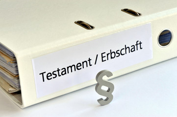 Testament, Erbschaft, Erbrecht, Paragraph, Symbol, Ordner, Nachlass, Erbschaftssteuer,...