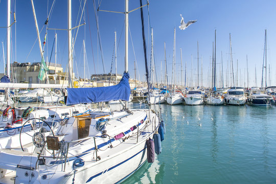 flotta di yachts in un porto italiano, Mar mmediterraneo