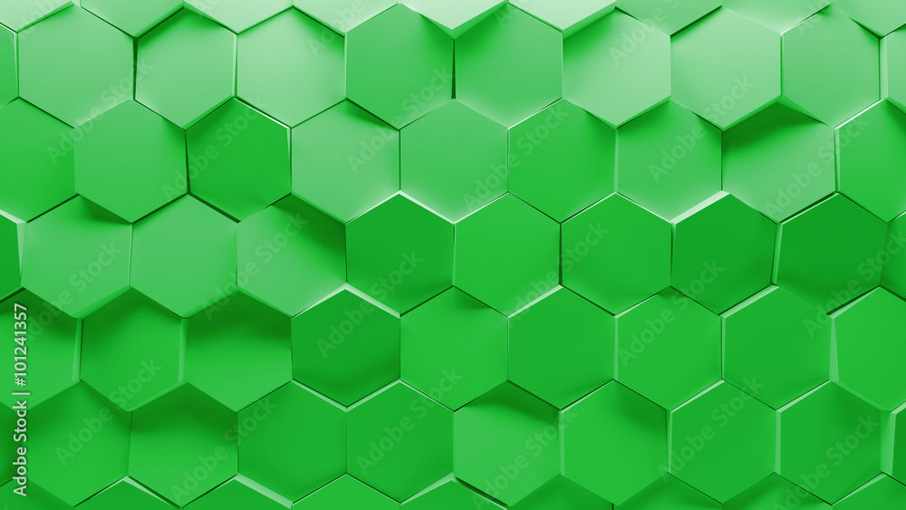 Poster 3d background platte made of randomly rotated sixgon pattern elements