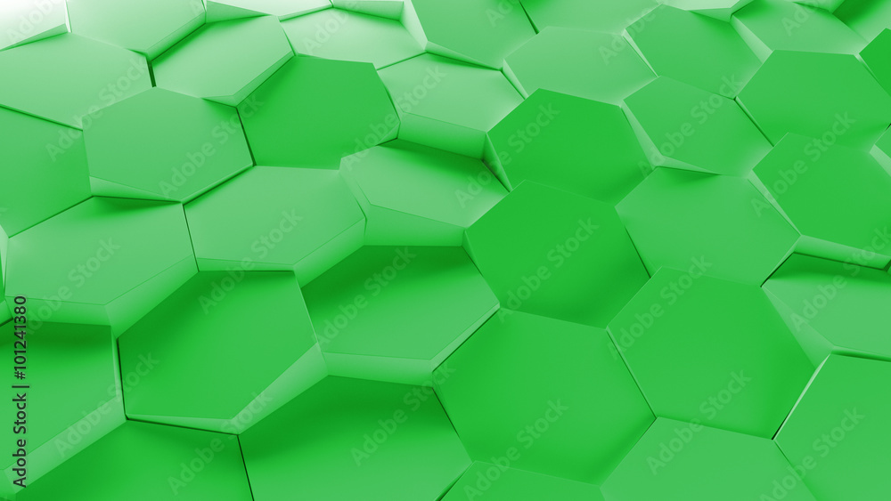 Poster 3d background platte made of randomly rotated sixgon pattern elements