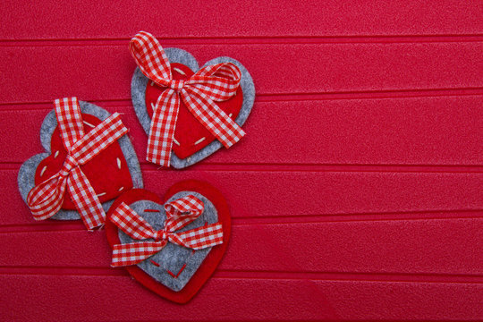 valentine heart on red background