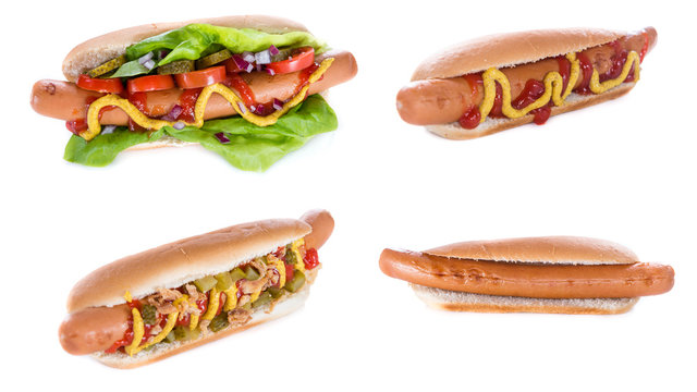 Hot Dogs isolated on white