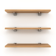 wooden shelve isolated background
