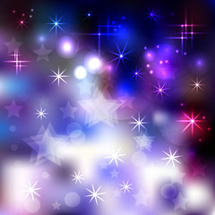 Abstract background with shining stars and circles