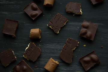 chocolate on black the old table