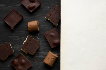 chocolate on black the old table