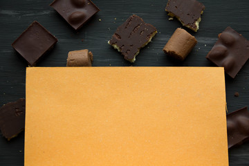 chocolate on black the old table