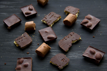 chocolate on black the old table