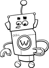 robot character coloring page