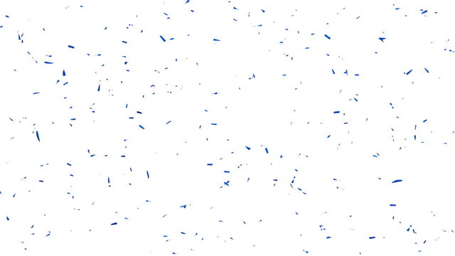 Blue Confetti on white Background - Slow Motion - Alpha Channel