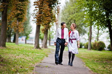 Fototapeta premium Couple on traditional dress in love
