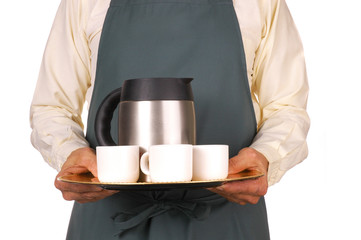 Barista With Coffee Tray