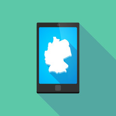 Long shadow phone icon with   a map of Germany