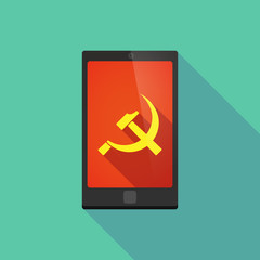 Long shadow phone icon with   the communist symbol
