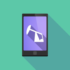 Long shadow phone icon with  a horsehead pump