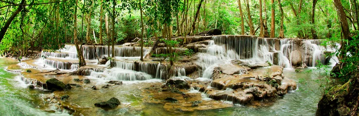 Deurstickers Paradise-waterval (Huay Mae Kamin-waterval) in Kanchanaburi, T © subinpumsom