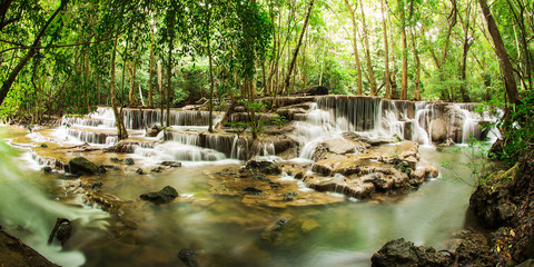 The sixth level of Huai Mae Kamin Waterfall in Kanchanaburi,Thai