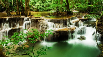 Fototapeten Paradieswasserfall (Huay Mae Kamin Wasserfall) in Kanchanaburi, T © subinpumsom