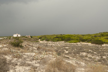 Storm over the dunes of Es Trenc, Mallorca, Spain