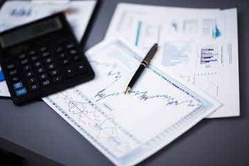 Naklejka na ściany i meble Business graph analysis report. Accounting