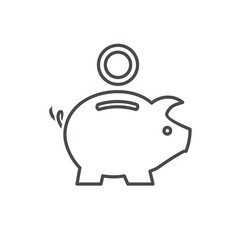 icono aislado de hucha. Concepto de ahorro de dinero. Economía y finanzas