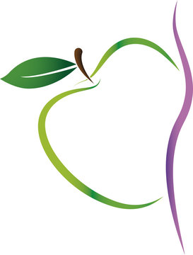 Apple company logo health and dietary green and purple