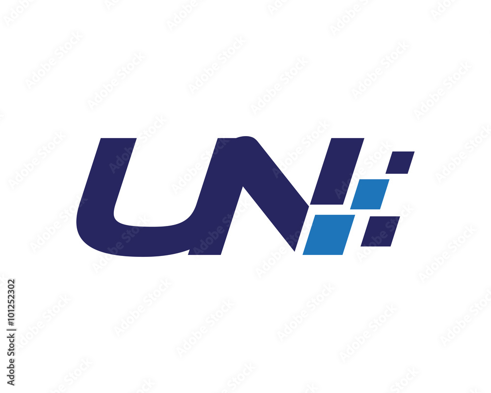 Wall mural un digital letter logo