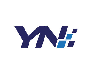 YN digital letter logo - obrazy, fototapety, plakaty