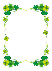 Beautiful vertical color frame with clover