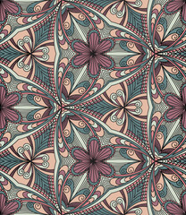 Geometric abstract vector seamless pattern. Kaleidoscope