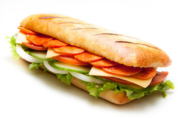 Salami pannini sandwich