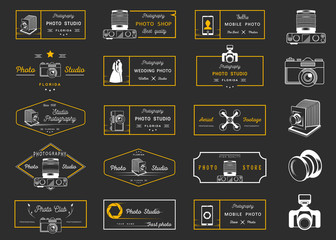 Naklejka premium Set of Vector Photo logos and badges
