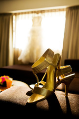 Wedding shoes and dress
