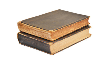 Dirty antique book, isolated on white background