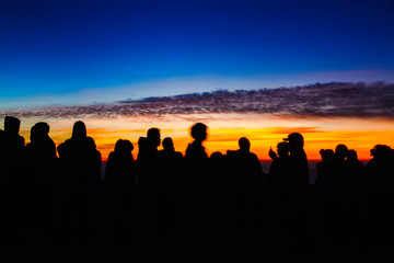 Fototapeta premium silhouette of people in the morning