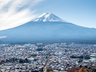 Fuji mountain with cityscape view