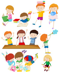 Children doing many activities