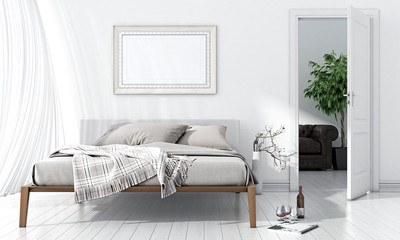 Modern bright interior. 3D render
