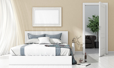 Modern bright interior. 3D render