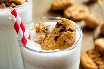 Homemade milkshake with cookies